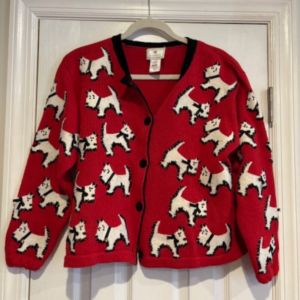 Vintage Dog Printed Cardigan